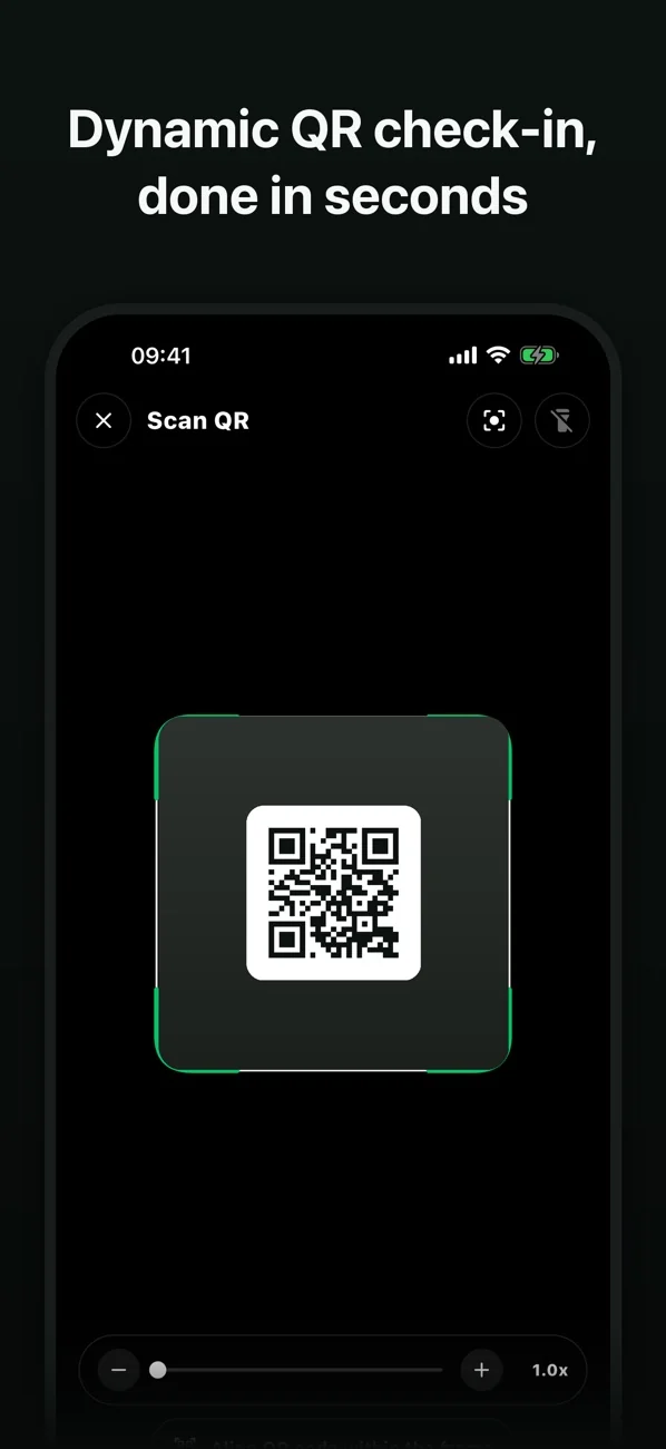 Secure QR Attendance iOS app showing join an active class